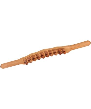 Wood Gua Sha Stick - 20 Pearl Trigger Point Massager for Neck & Back - Natural Beech Two-Row Scraper - Buy Online on SooperMarket.com