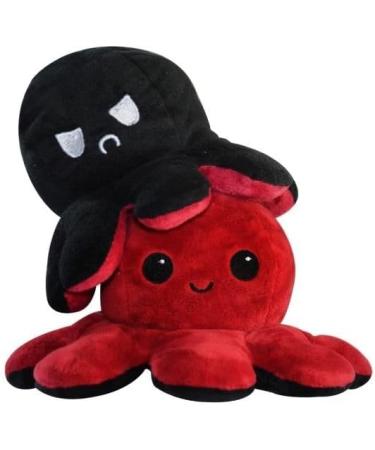 Reversible Octopus Plush - Luxuriously Soft Cute Plushies | Squishmallow Feel | Black Red Mood Octopus Toy - Buy Online on SooperMarket.com