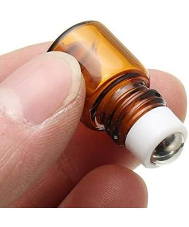 Mini Amber Glass Bottles - 12pcs 3ml Portable Containers for Cosmetics & Travel | Perfect for Samples & Roll-On Use - Buy Online on SooperMarket.com