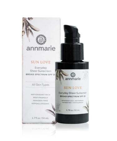 Annmarie Sun Love SPF 20 Reef Safe Sunscreen with Organic Oils - Lightweight & Sheer Sun Protection (50mL) - Buy Online on SooperMarket.com