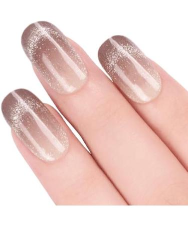 DANNI & TONI 28 Stickers Semi Cured Nail Wraps Soft Self-Adhesive Gel Nail Stickers Salon-Quality Gel Nail Polish Strips Manicure Stickers Set(Midnight Mirage) Gradient French Tip Cat's Eye - Buy Online on SooperMarket.com