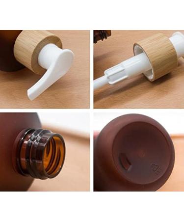 2 Pcs 4oz/120ml Amber Plastic Pump Bottles with Bamboo Pump Dispensers Empty Refillable Lotion Pump Cosmetic Storage Container Jars for Shampoo Shower Gel Toiletries Hair-Conditioner - Buy Online on SooperMarket.com