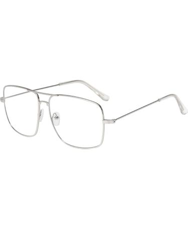 Musivon glasses frames women men - vintage glasses without prescription window glass decorative glasses silver