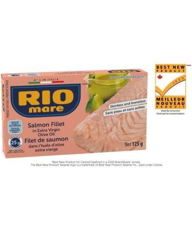 Rio Mare - Salmon Fillet in Extra Virgin Olive Oil - Made in Italy Skinless & Boneless - Whole Salmon Fillet - 125g - Buy Online on SooperMarket.com