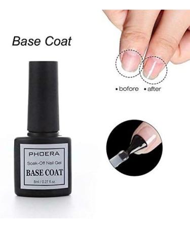 AQUAPURITY PHOERA UV Gel Nail Polish Soak off Gellish Base Coat Long Lasting Varnish Manicure Art Polishes Non Smudge Formula 8ML (BASE COAT) - Buy Online on SooperMarket.com