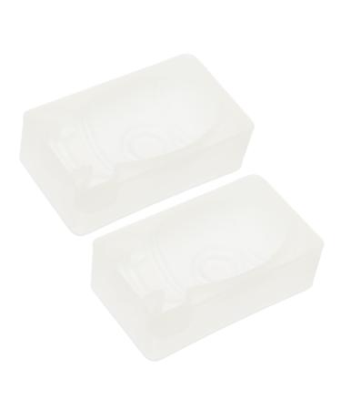 IMIKEYA Soap 2pcs Silicone Mold Decorate Silica Gel Household Shot Molds 5.2X3X1.5CM White