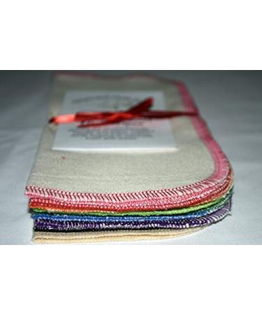 Organic Flannel Washable Baby Wipes 8x8 - Set of 10 | 1 Ply, Organic Thread, Crayon Palette - Buy Online on SooperMarket.com