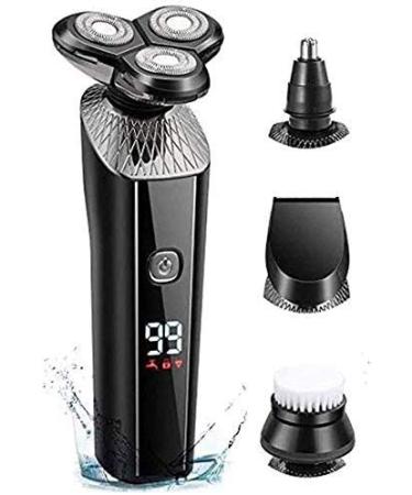 GeRRiT Electric Shaver for Men Rechargeable 4 in 1 Rotary Razors Beard Trimmer Face Shavers Waterproof Wet & Dry Cordless