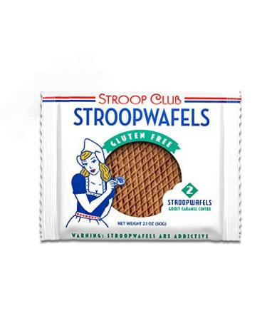 Stroop Club Authentic Gluten Free Stroopwafel with Dutch Caramel Center Filling - Healthy Breakfast Waffle - Gluten-Free Party Snacks- 2 Sweet Stroop Waffles per Wrapper - Pack of 6 (12 Wafels Total) 2 Count (Pack of 6)