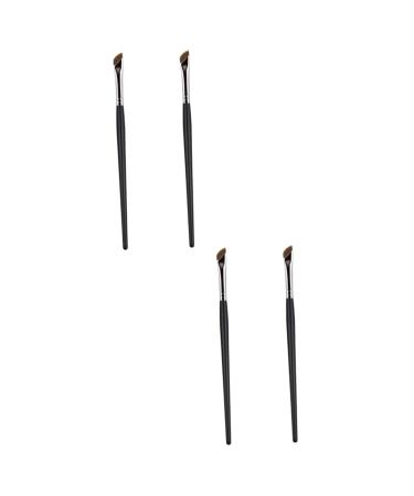 Baluue 4 Pcs Eyebrow Brush Eyeshadow Concealer Brush Eyeliner Brush Angled Eye Shadow Brush Wood