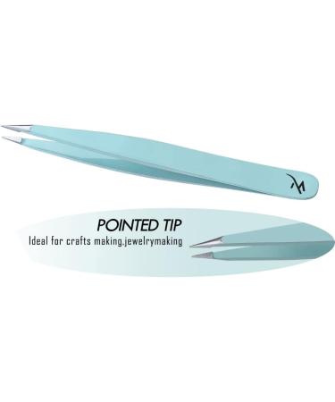 Professional Stainless Steel Precision Tweezers Set - For Eyebrows, Ingrown Hair, Facial Hair Removal - 2 Piece Set for Men and Women (Multi Color) - Buy Online on SooperMarket.com