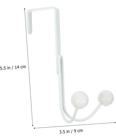 Hemoton 2pcs Double Hook Coat Hangers Towel Rack Clothes Hangers Hooks Door Hook Hanger Nail Hat Hook 14x9cm White - Buy Online on SooperMarket.com