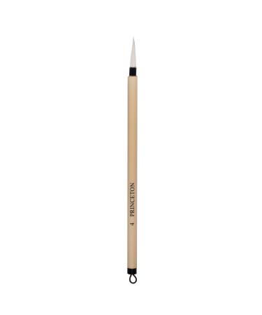 Princeton Artist Brush Co. Bamboo Series 2150 - Bamboo Painting Brush - Short Handle Round Brush Size 4 - Natural Hair Calligraphy Brush for Watercolor and Ink - Single Ink Brush for Sumi Painting