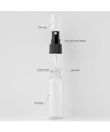 TIANZD 12 Pieces Empty 50 ml Clear PET Plastic Fine Mist Pump Spray Bottles with White Top Portable Sprayer for Perfume Water Cosmetic Travel Containers Refillable 2x Funnel - Buy Online on SooperMarket.com