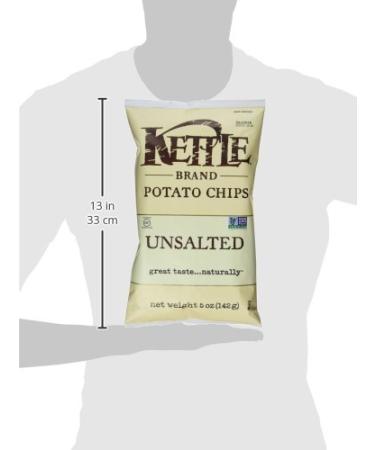 Kettle Brand Unsalted Potato Chips 5oz (15 Pack) - Healthy Snack Option - Buy Online on SooperMarket.com