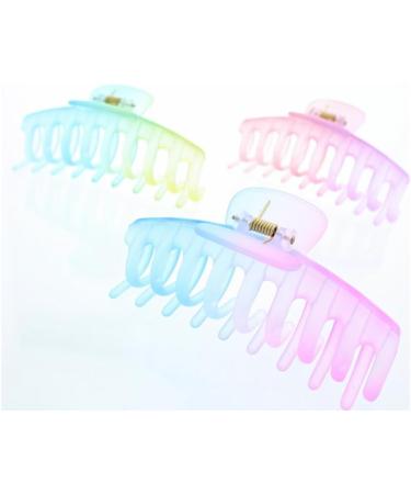 Zac's Alter Ego Set of 6 Large 11cm Assorted Translucent Two Tone Pastel Matte Finish Barrel Clamps - Buy Online on SooperMarket.com