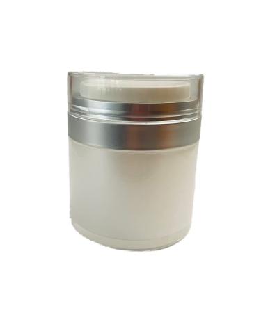 1.7 oz/ 50 ml White Airless Refillable Jar - leak proof shatterproof - for home or travel (2 packs)