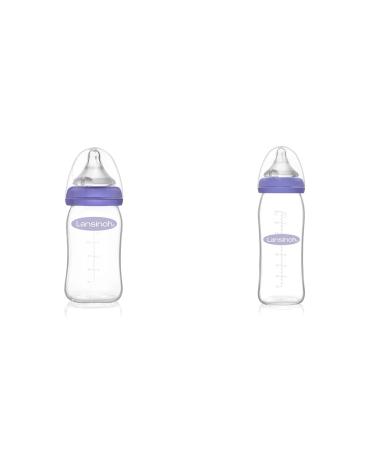 Lansinoh glass baby bottle with NaturalWave teat size S 160 ml & glass baby bottle with NaturalWave teat size M 240 ml