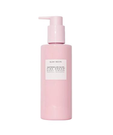 Glow Recipe Watermelon Glow Pink Dream Body Cream - Daily Hydrating Lotion with Hibiscus AHA and Hyaluronic Acid for Smooth Skin - Mineral Oil-Free Lightweight Moisturizer (240ml)