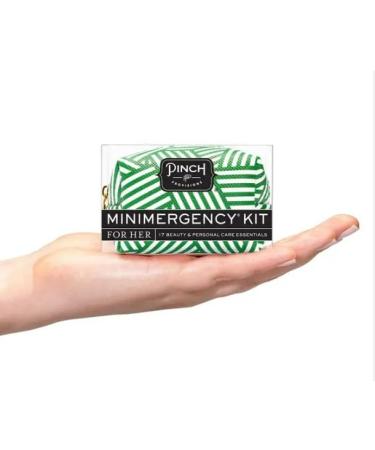 Pinch Provisions Criss Cross Green Minimergency Kit | 17 Travel-Sized Beauty Essentials for Purses | Perfect Gift for Holidays & Birthdays - Buy Online on SooperMarket.com