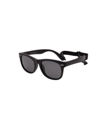 FOURCHEN Flexible Polarized Baby Sunglasses for Toddler and Infant with Strap Age 0-3 Matte Black