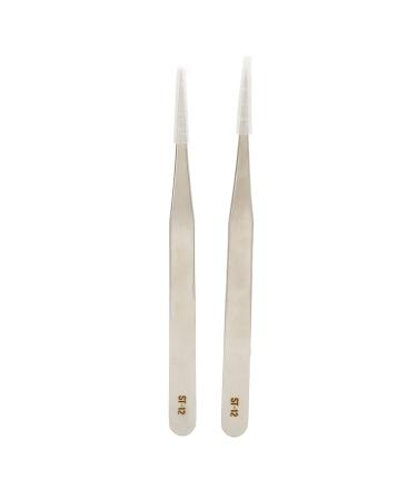 Precise tweezers 2-part tweezers lace tweezers portable professional precise stainless stainless steel tweezing tool for attaching