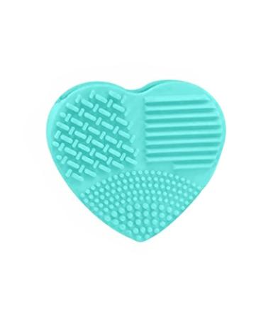 Makeup Brush Silicone Heart-Shaped Makeup Brush Cleaning Brush Heart-Shaped Egg Brush Cleaning Tool Beauty Brush(Green)