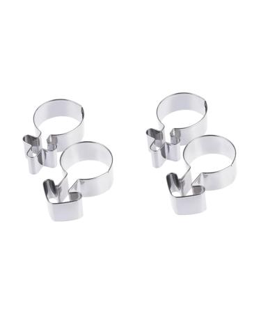 MAGICLULU 4 Pcs Stainless Steel Biscuit Mold Baking Mold Gender Symbol Cookie Self Made Cake Mold Logo Mould Chocolate Mold Embossing Mould Metal Dies Fruit Men and Women 2 Piece Set 2 pcsx2pcs Silverx2pcs