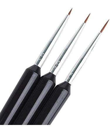 Professional Nail Art Brush Set - 3-Piece Design for Manicure & Salon | Detail Liner Brushes (6mm 7mm 10mm) - Buy Online on SooperMarket.com