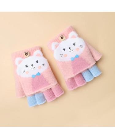 Toddler Kids Puppy Flip Top Gloves - 3-8 Yrs - Cat/Pink - Buy Online on SooperMarket.com