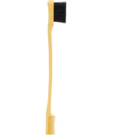 Double Headed Wheat Straw Eyebrow Brush Unique Makeup Eyelash with Durable Material for Taming Unruly Eyebrows (Yellow) - Buy Online on SooperMarket.com
