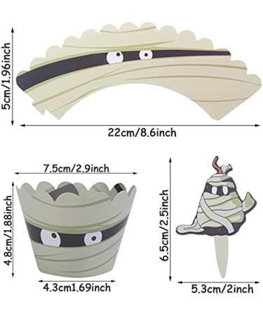 108Pcs Halloween Cupcake Wrappers & Toppers | Classic Ghost Witch Bat Pumpkin Pattern | Disposable Baking Cups for Party Decoration - Buy Online on SooperMarket.com