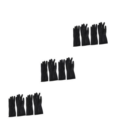 minkissy 6 Pairs Gloves for Cleaning Guantes De Latex Negros Medium Latex Gloves Hair Dye Glove Salon Gloves Black Gloves Tool Belt Particles Non- Barber Supplies Black Latex Gloves