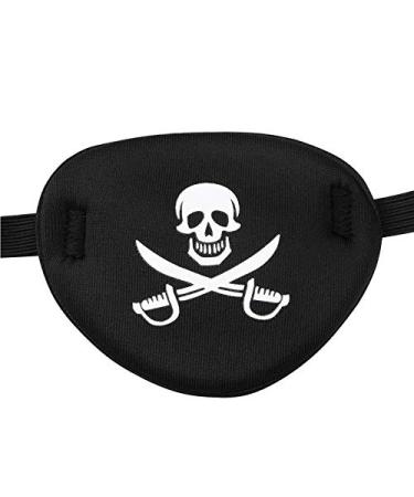 Pirate Skull Eye Patch for Adults & Kids - Adjustable Single Eye Cover for Amblyopia Lazy Eye & Strabismus - 2 Pcs - Buy Online on SooperMarket.com