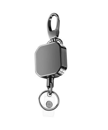 Haskoss Heavy Duty Metal Retractable Carabiner Belt Badge Reels Clip 28.3Inch Reinforced Steel Wire Cord
