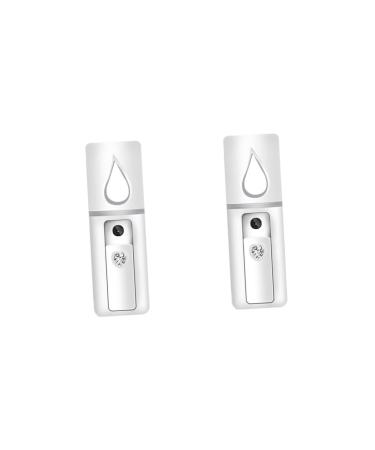 FOYTOKI 2pcs Cool Mist Sprayer Cool Face Mist Steamer Handy Facial Sprayer for Eyelash Extensions White