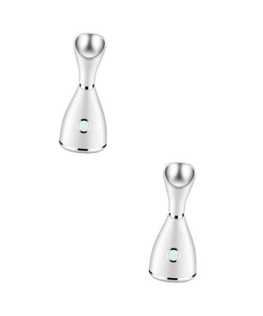 Healeved 2pcs Beauty Steaming Face Instrument Hot Spray Hydrating Facial Sprayer White