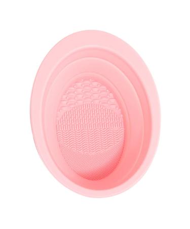Makeup Brush Scrub Pad Portable Washing Tool Scrubber Brush Cleaner Tool Makeup Brush Cleaning Pad Foldable Bowl Cleaning Tools Folding Silicone Bowl Travel Bowl Silica Gel Make up