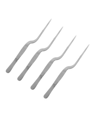 FOMIYES 8 Pcs Stainless Steel Tweezers Ear Cleaning Tools Plant Tools Ceramic Tweezers Cleaning Tools for Ear Cure Ear Tools Earwax Cleaning Tweezers Stainless Steel Ear Tools Silver 16X1.5X1.3CMx2pcs