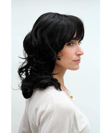 Buy WIG ME UP 6370-1B Black Shoulder Length Curly Wig with Bangs - 40 cm | International Shipping Available - Buy Online on SooperMarket.com