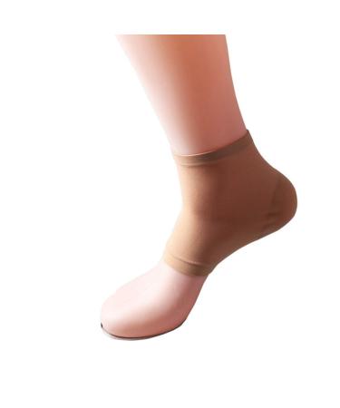 Milist silicone-socks anti-slip moisture-care gel Spa socks for heel pain hard skin foot care protection (skin color)