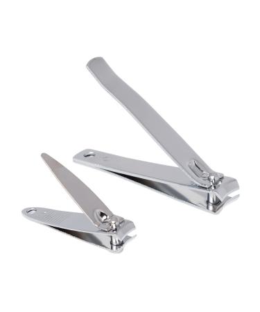 Invero 2 Piece Nail Clipper Set - Stainless Steel Fingernail Toenails Clippers - Heavy Duty Professional Pedicure and Manicure Set - Ideal for Men and Women