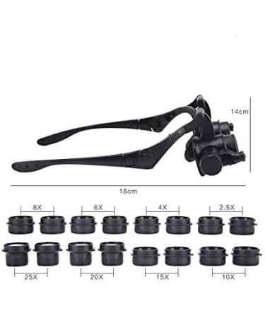 Head-Mounted Glasses-Type Magnifying Glass Portable Magnifying Glass High-Definition High-time Maintenance Watch Engraving Embroidery Reading 20 Times - Buy Online on SooperMarket.com