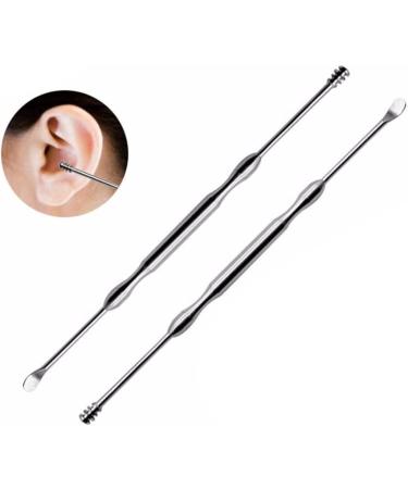 2pcs Stainless Steel Ear Scratches Curulette Ear Wax Remover Spiral Spring Ear Scratches Ear Cleaners - Buy Online on SooperMarket.com