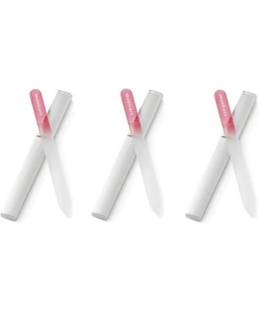 Manicare 3 Glass Nail Files For Shaping And Styling Nails Strong Glass File For Natural And Artificial Nails Double Sided Includes Protective Cases Perfect For At Home Or On The Go Manicures 3 Glass Files