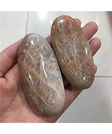 1pc Natural Bulk Crystal Gemstone Orange Moonstone Palm Stones for Home Decoration - Buy Online on SooperMarket.com