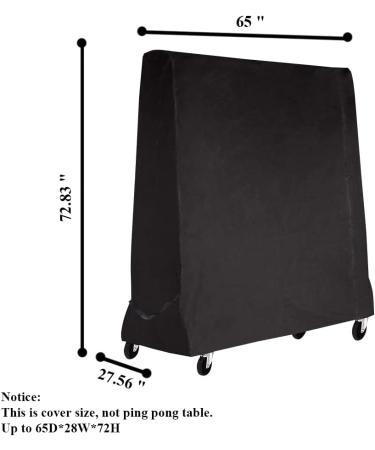 Premium 210D Oxford Fabric Ping Pong Table Cover - 65'' x 27.56'' x 72.83'' - Waterproof & Dustproof - Buy Online on SooperMarket.com