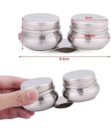 Stainless Steel Double Dipper Palette Cup - Large Size with Screw Hat for Turpentine and Paint Megilp - Buy Online on SooperMarket.com