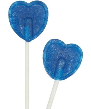 Blue Raspberry Heart Lollipops 5.2g each Individually wrapped (50)