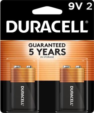 Duracell Coppertop 9V Battery Long-lasting Alkaline Power 2 Count Pack for Household & Office Devices - Buy Online on SooperMarket.com